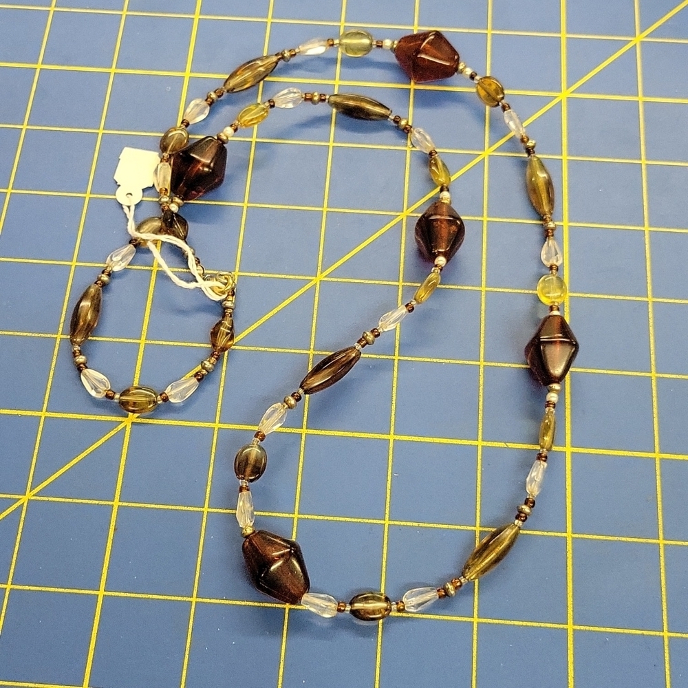 Beaded Brown Colors 32" Necklace
